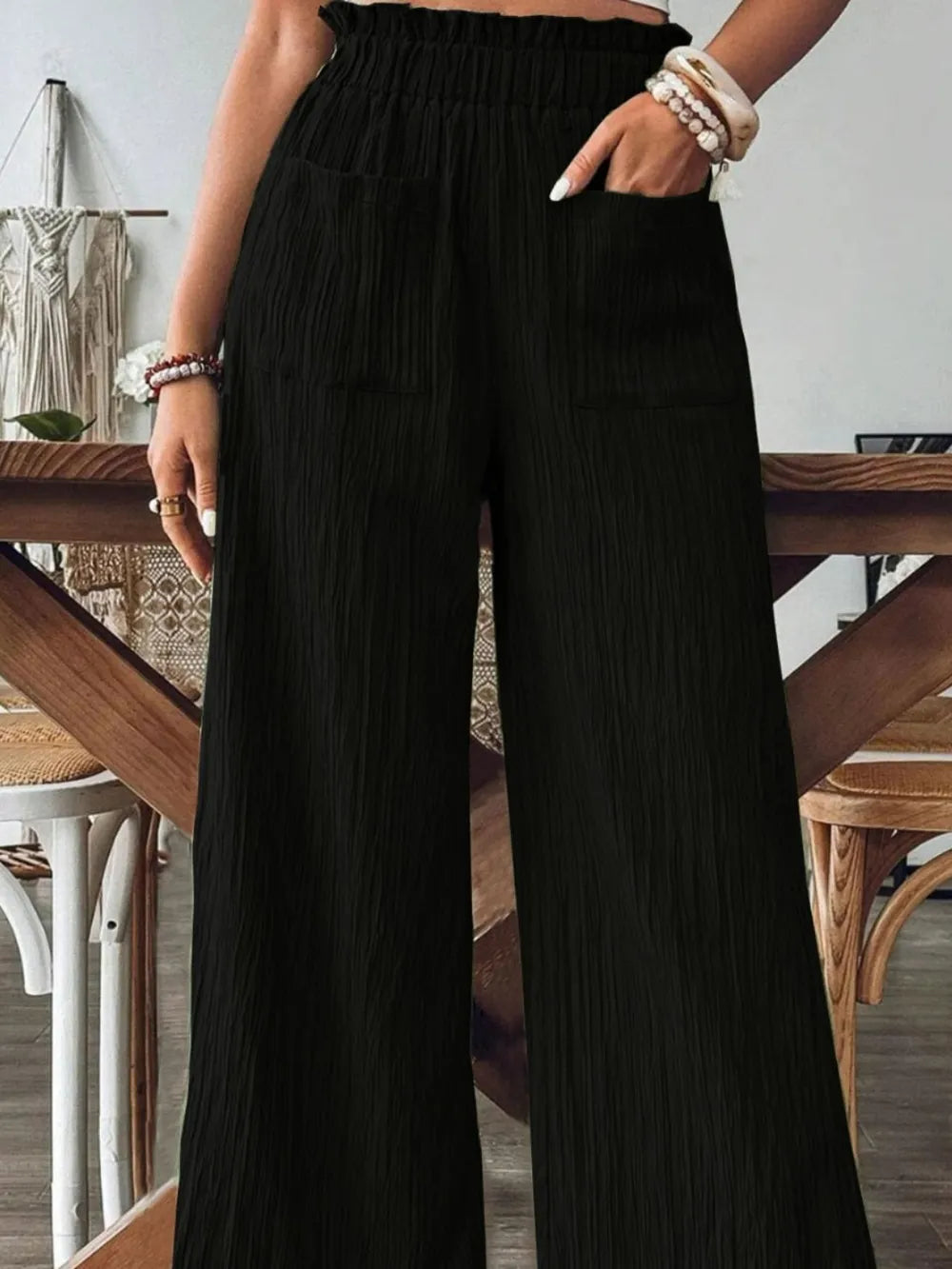 Pantalon Palazzo décontracté pour femme – Style polyvalent et confortable