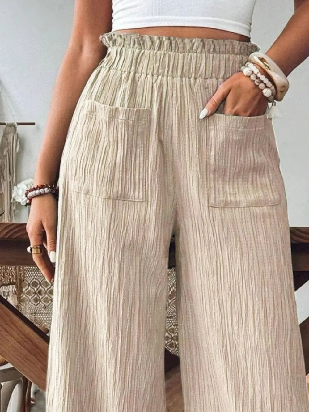 Pantalon Palazzo décontracté pour femme – Style polyvalent et confortable
