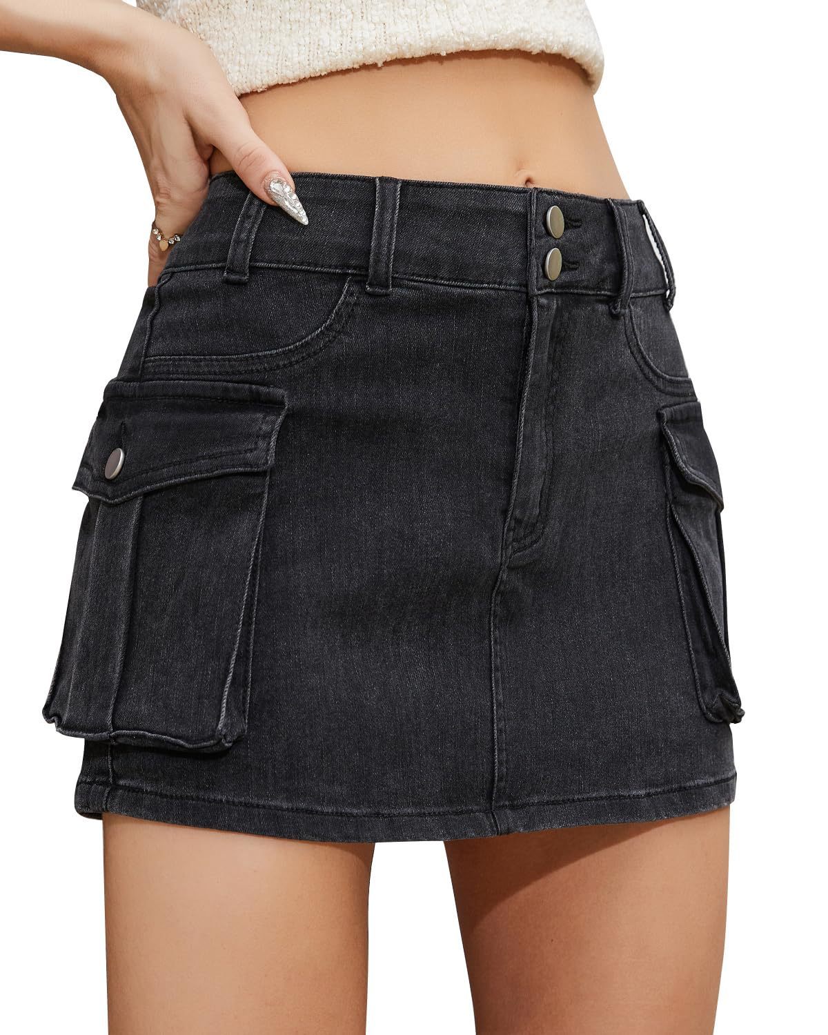 Jupe boutonnée tendance pour femme