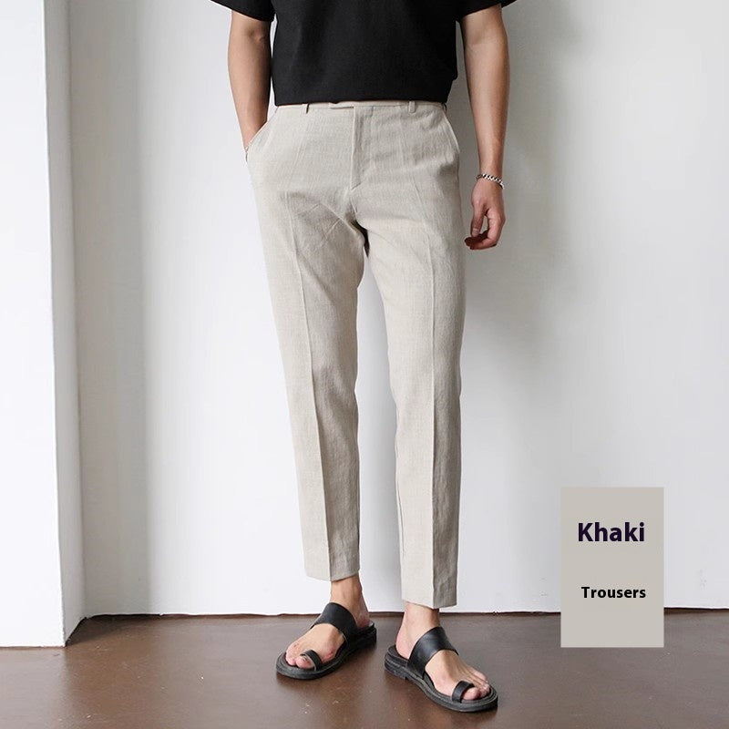 Pantalon décontracté en coton et lin pour homme — Confort et style respirants