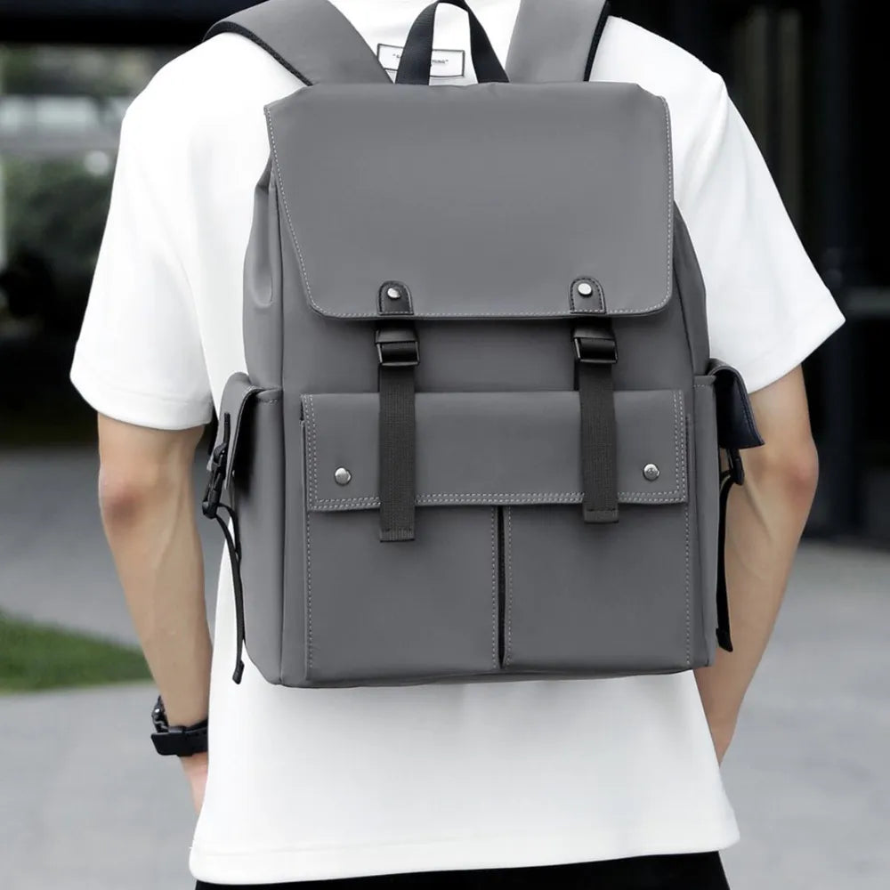 Faux Leather Backpack with Multiple Pockets – Urban Style and Functionality