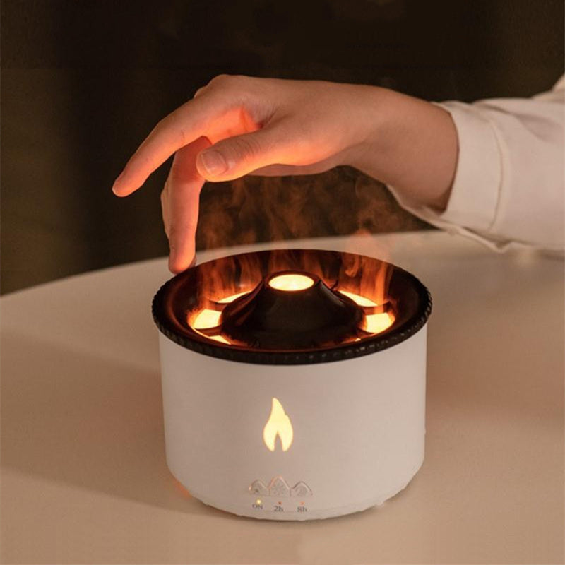 Diffuseur d'huiles essentielles et humidificateur à ultrasons — Motif volcan et méduses