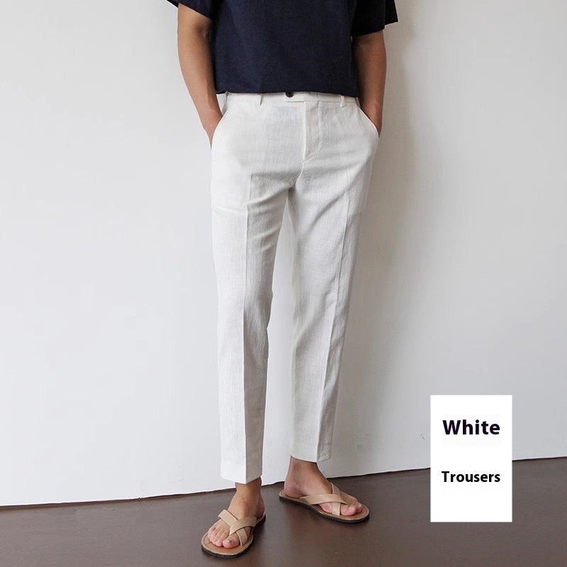 Pantalon décontracté en coton et lin pour homme — Confort et style respirants