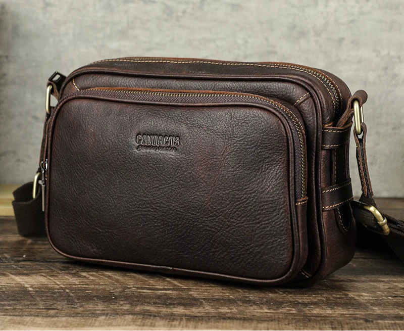 Bolso Messenger de Cuero Genuino – Elegancia Clásica, Comodidad Moderna