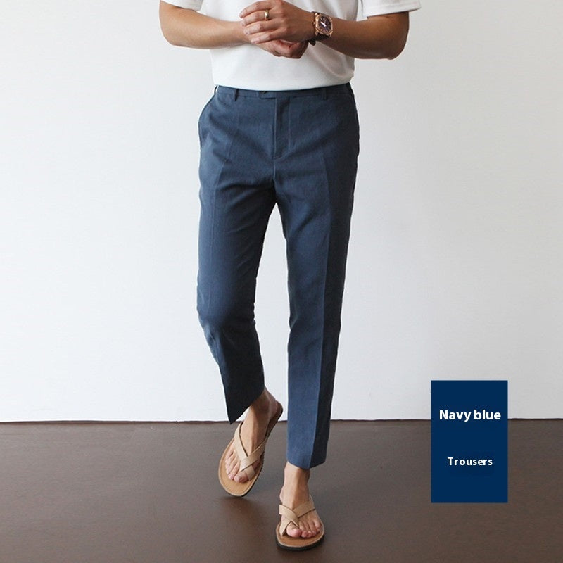Pantalon décontracté en coton et lin pour homme — Confort et style respirants