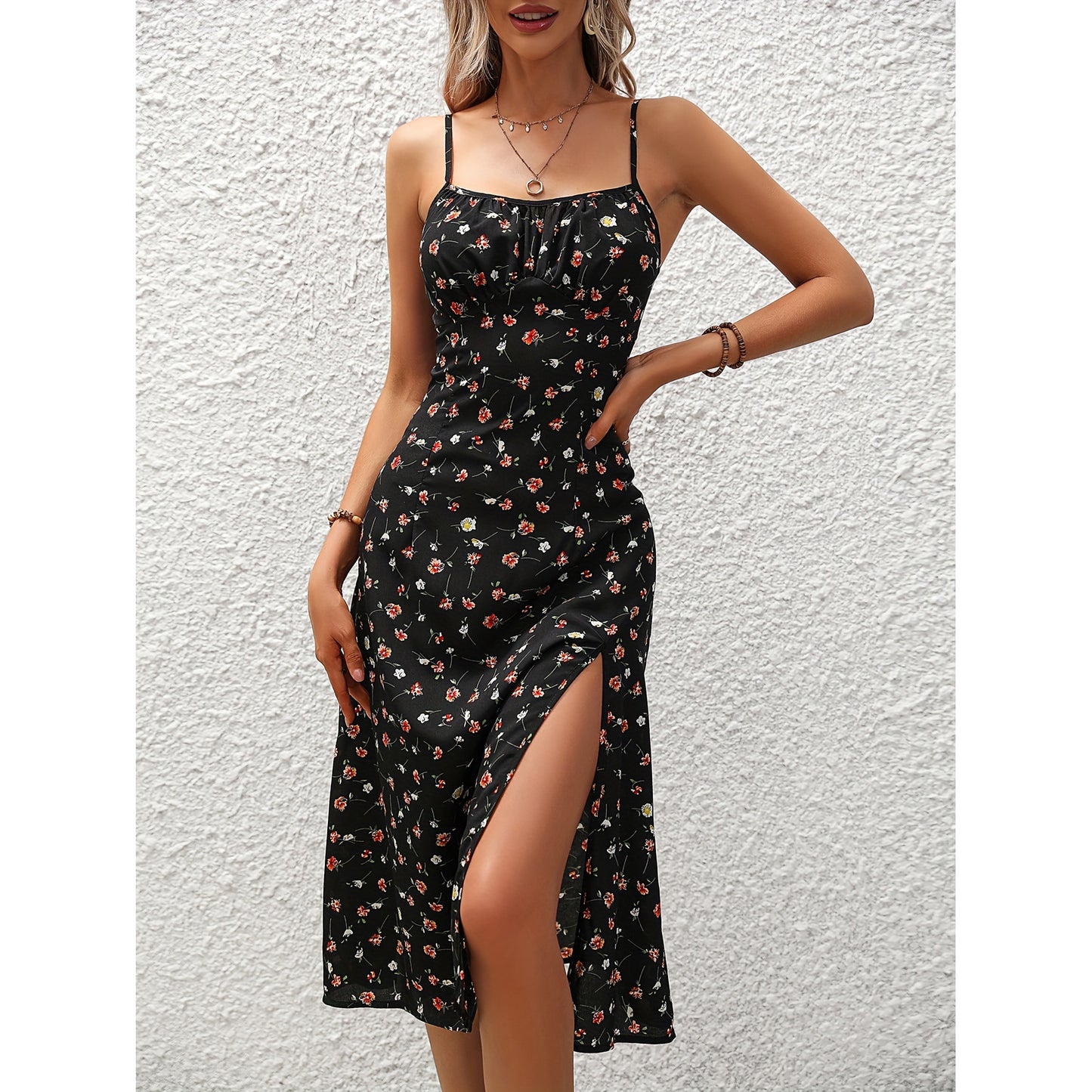 Robe midi d'été avec imprimé