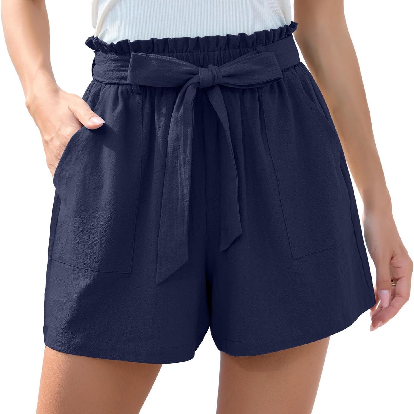 Short tendance avec nœud à la taille
