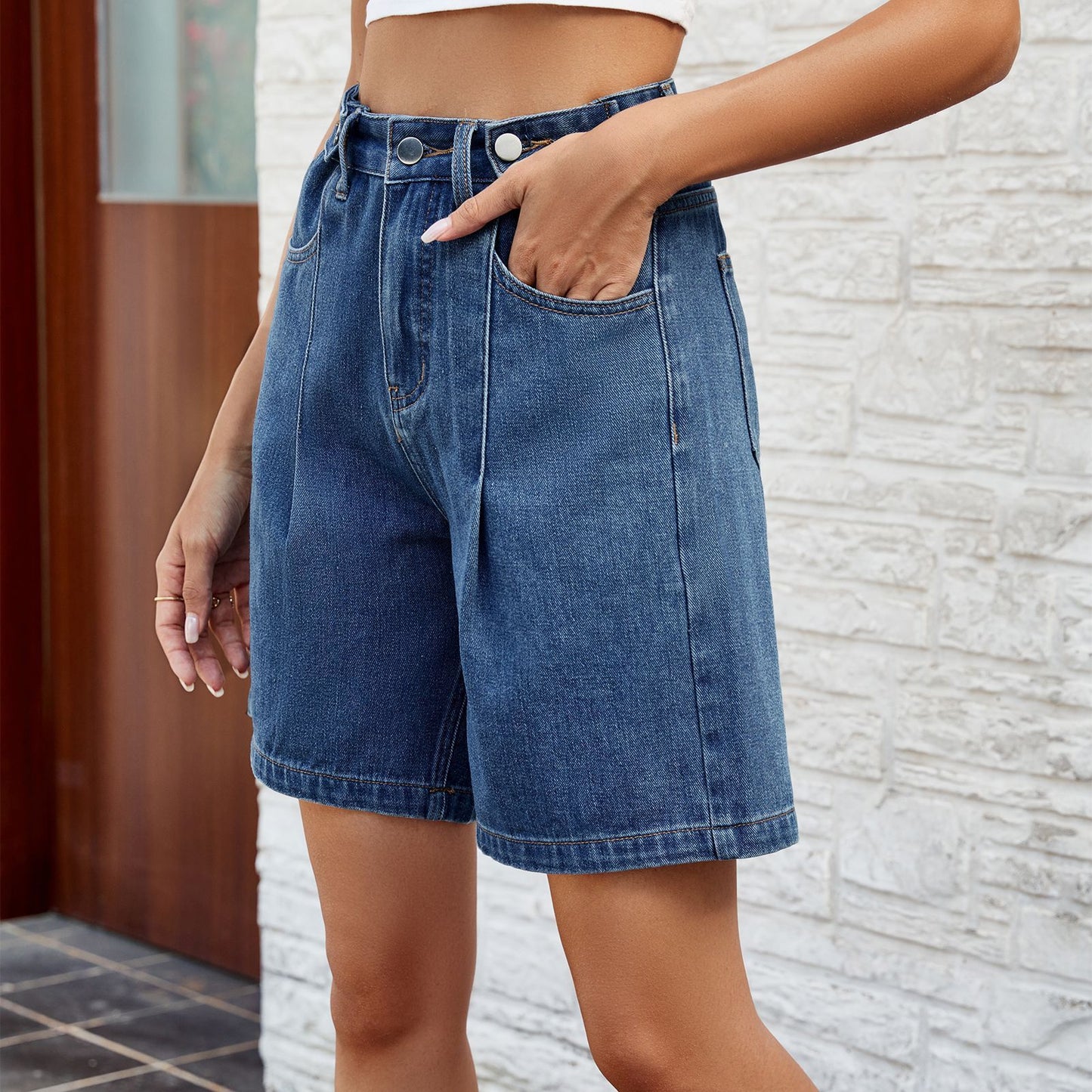 Bermuda en jean à taille ajustable – Les essentiels de l'été