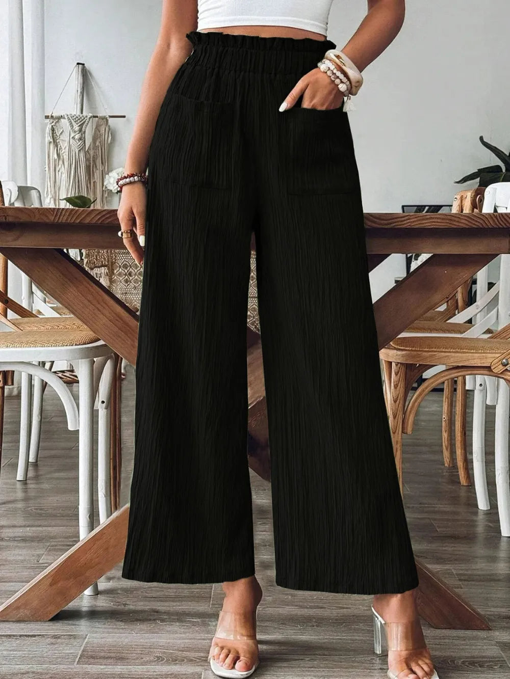 Pantalon Palazzo décontracté pour femme – Style polyvalent et confortable