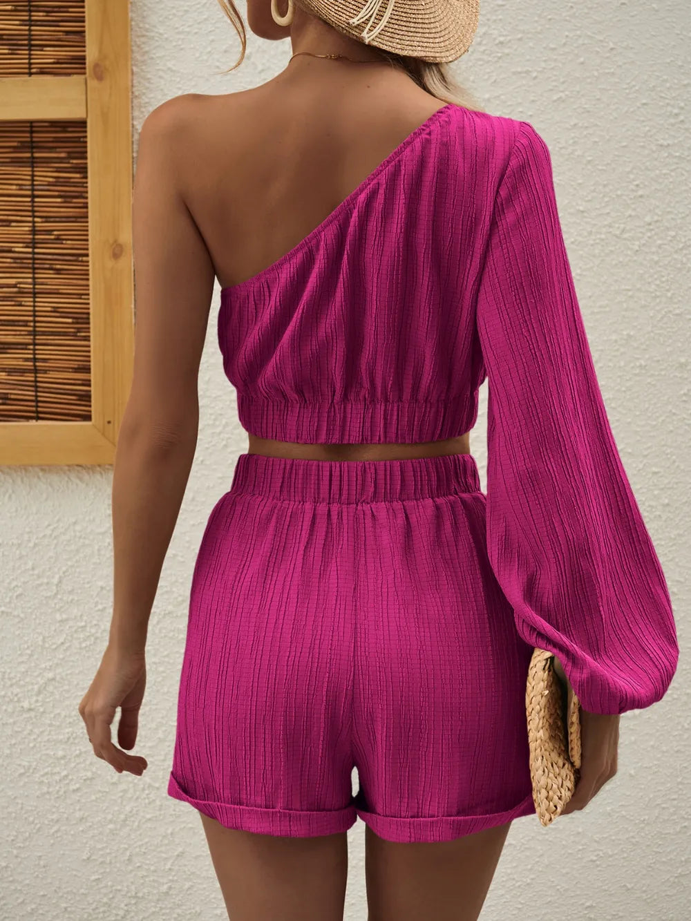 Conjunto de Top y Pantalones Cortos Asimétrico para Mujer