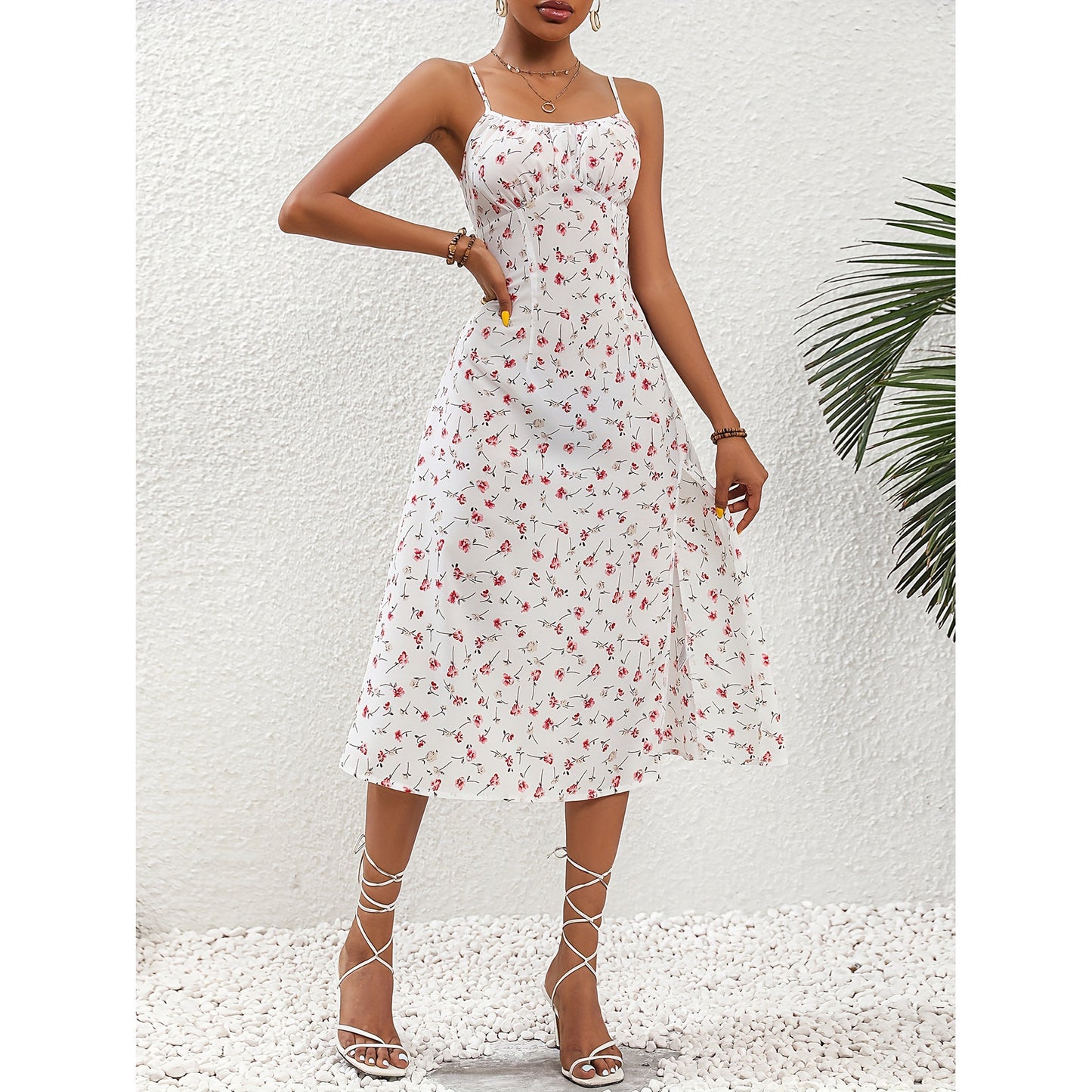 Robe midi d'été avec imprimé