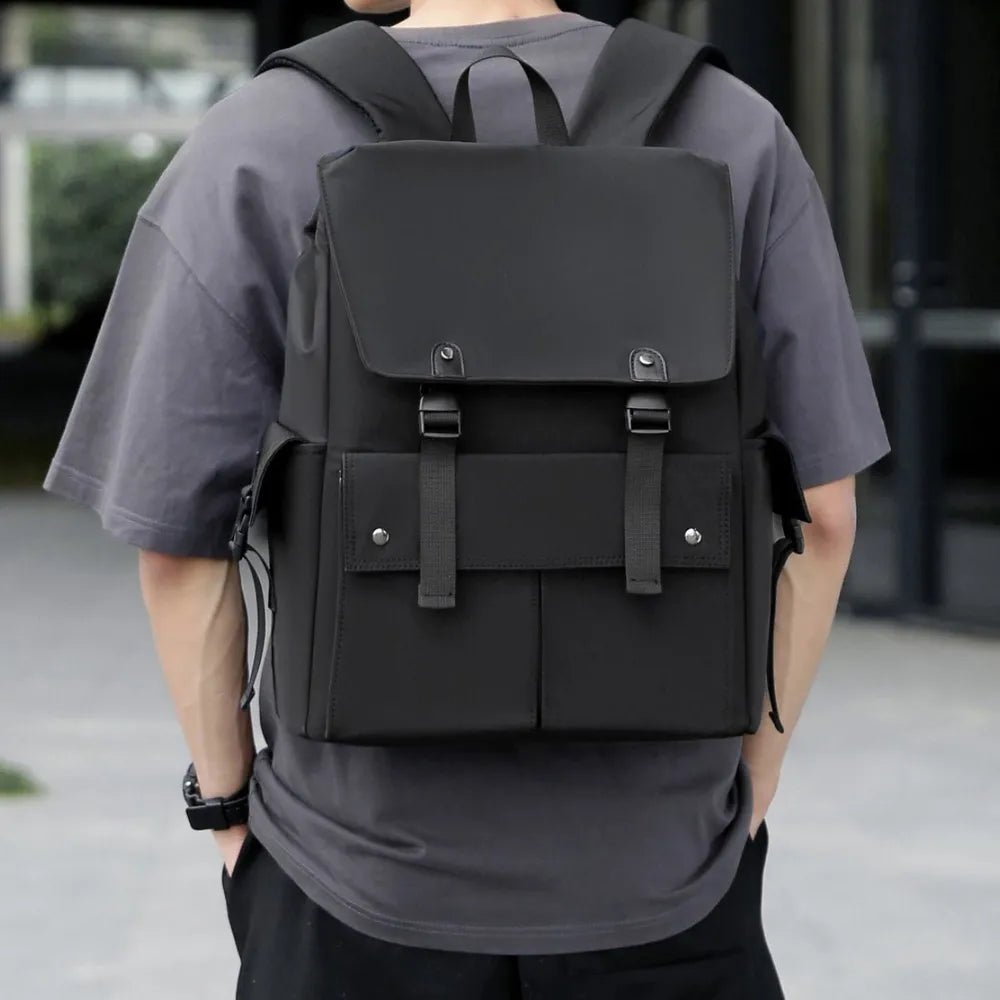 Faux Leather Backpack with Multiple Pockets – Urban Style and Functionality
