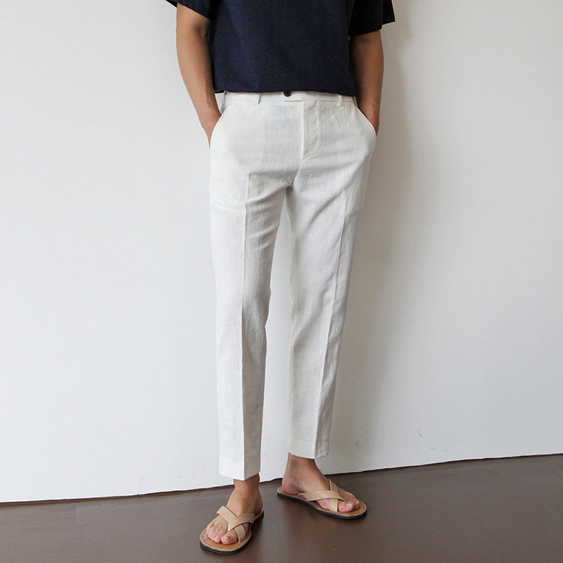 Pantalon décontracté en coton et lin pour homme — Confort et style respirants