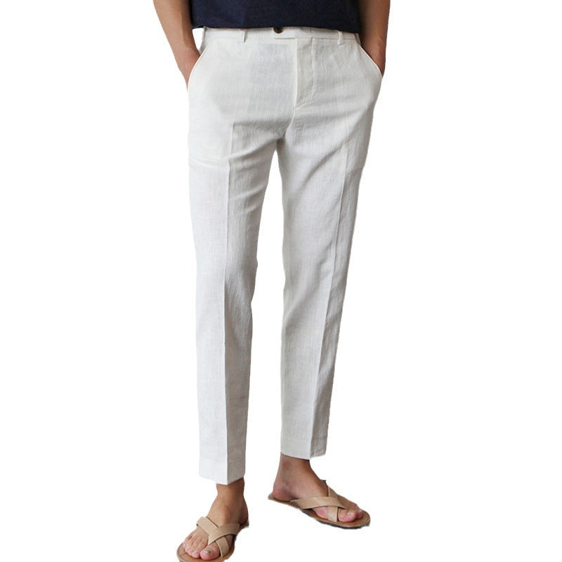 Pantalon décontracté en coton et lin pour homme — Confort et style respirants