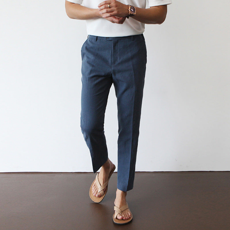 Pantalon décontracté en coton et lin pour homme — Confort et style respirants