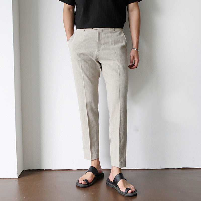 Pantalon décontracté en coton et lin pour homme — Confort et style respirants