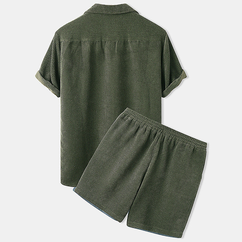 Conjunto de pana de manga corta de dos piezas