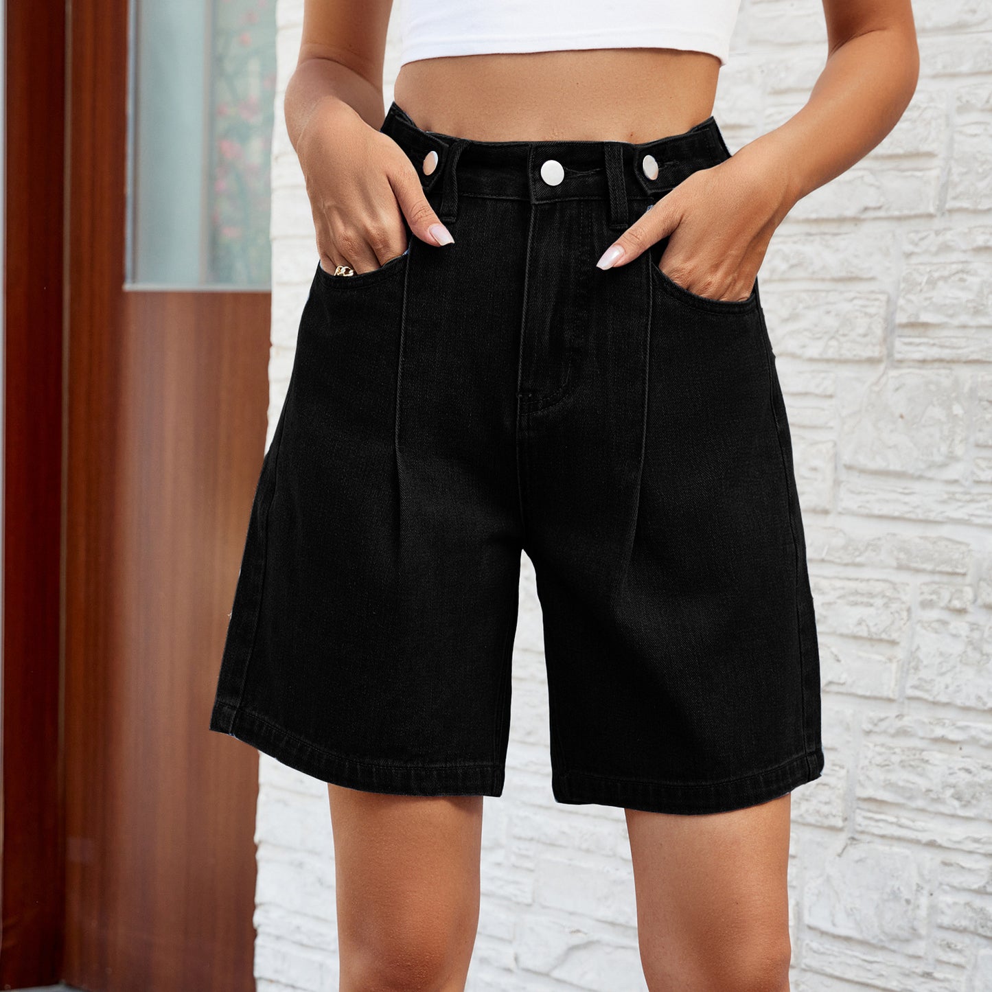 Bermuda en jean à taille ajustable – Les essentiels de l'été