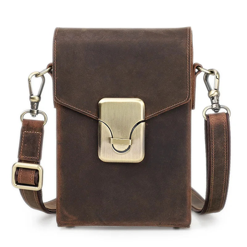 Genuine Leather Crossbody Bag – Vintage Style with a Modern Touch