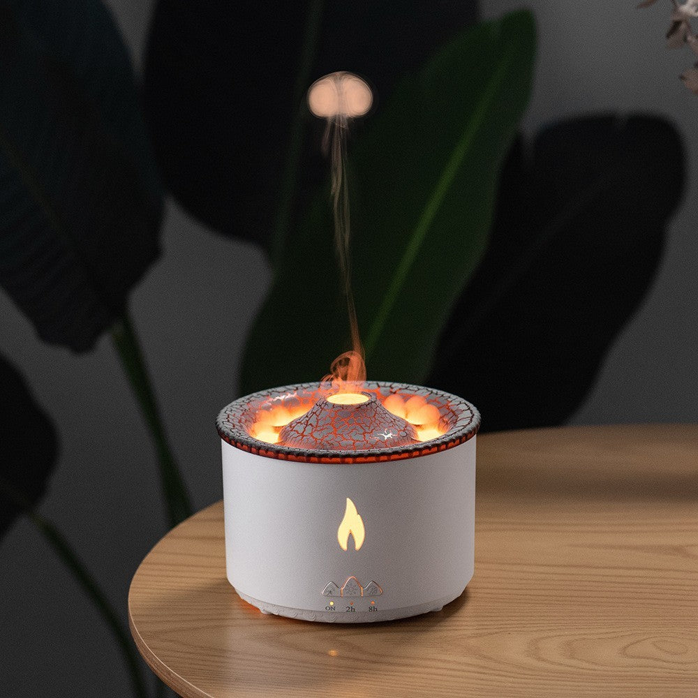 Diffuseur d'huiles essentielles et humidificateur à ultrasons — Motif volcan et méduses