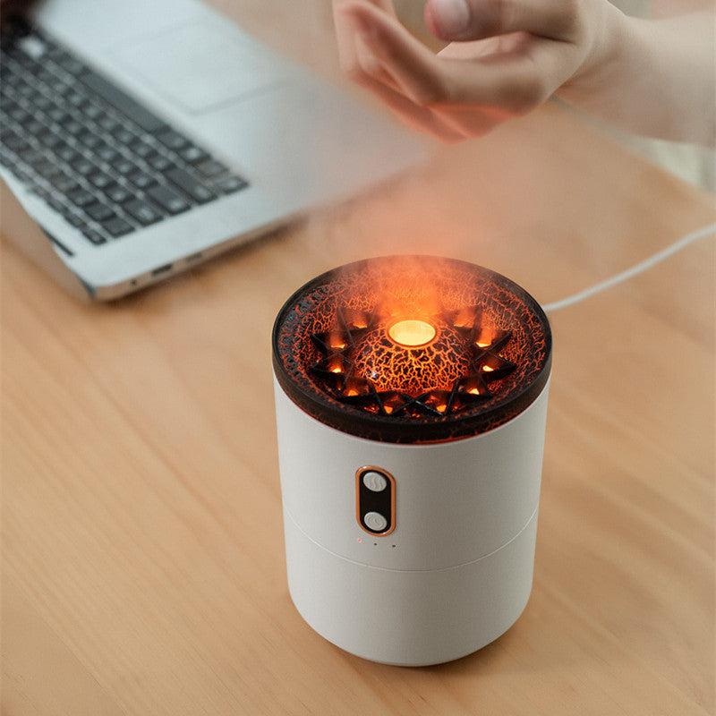 Diffuseur d'huiles essentielles et humidificateur à ultrasons — Motif volcan et méduses