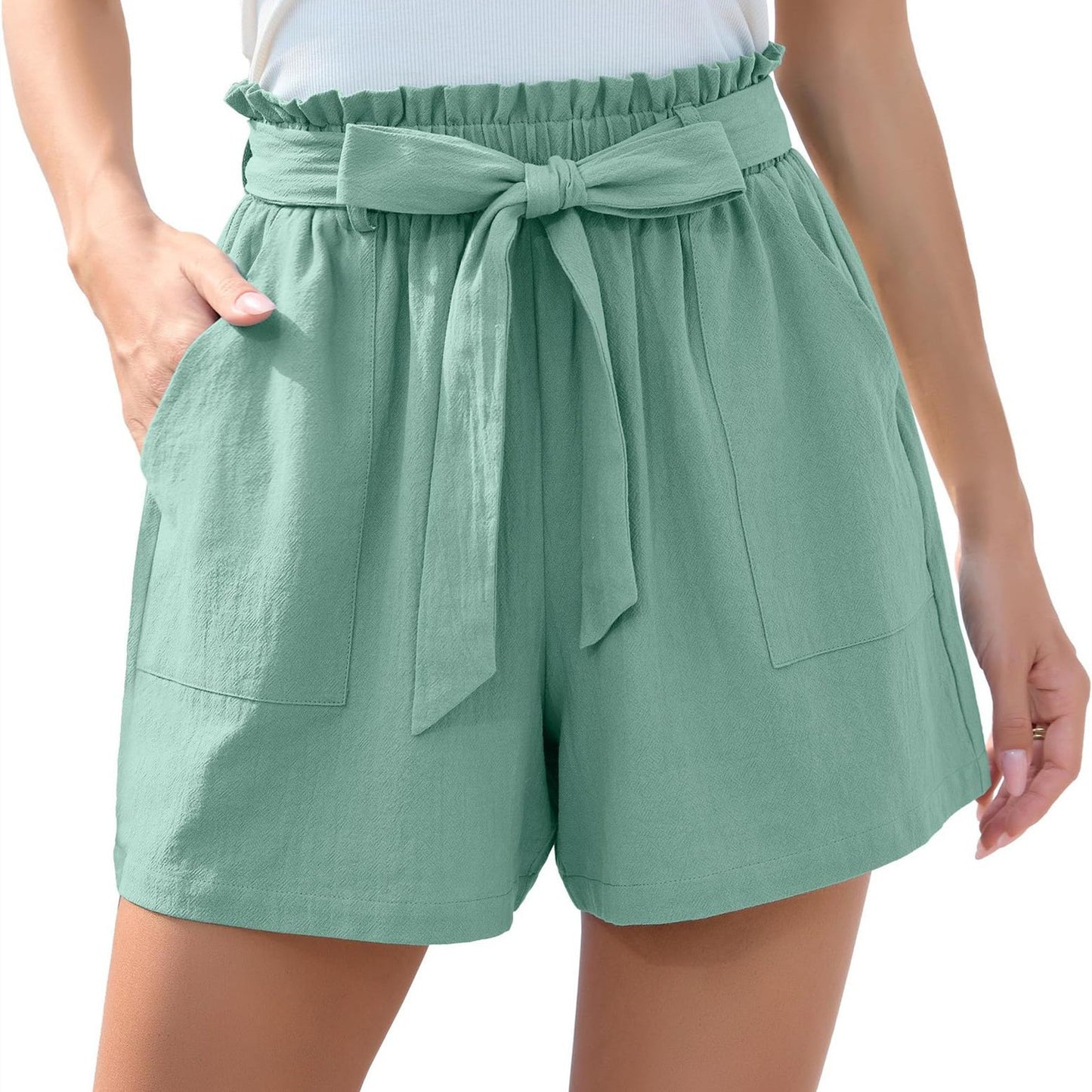 Short tendance avec nœud à la taille