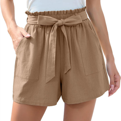 Short tendance avec nœud à la taille