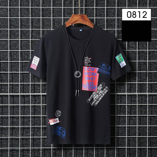 Camiseta grande de algodón con cuello redondo para hombre