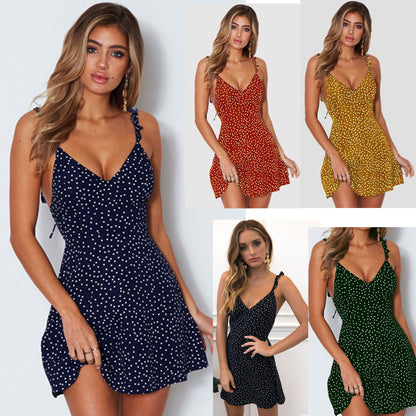 Vestido de verano con tirantes y estampado de lunares – Moda fresca y femenina