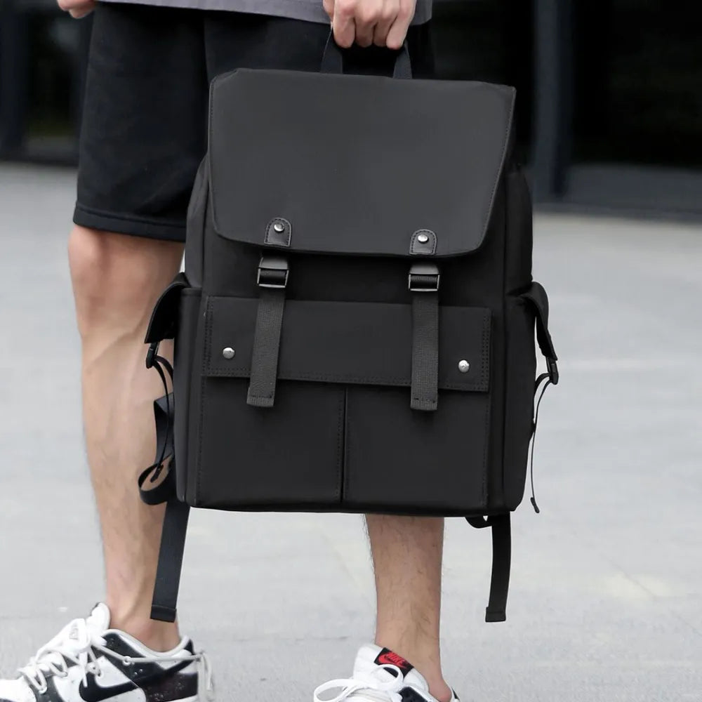 Faux Leather Backpack with Multiple Pockets – Urban Style and Functionality