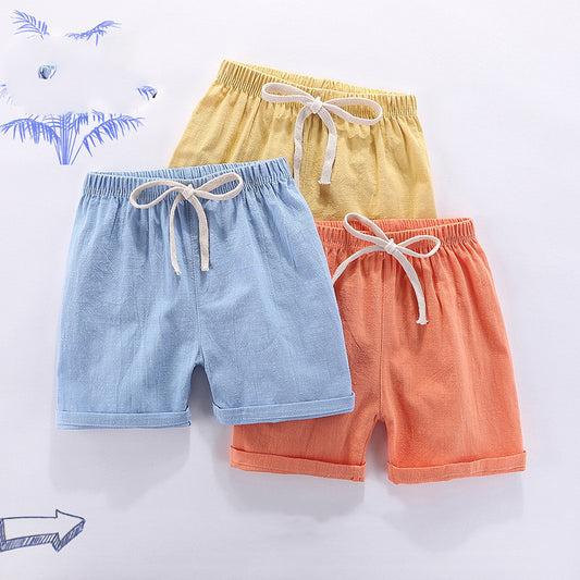 Pantalones Cortos de Algodón y Lino para Niños
