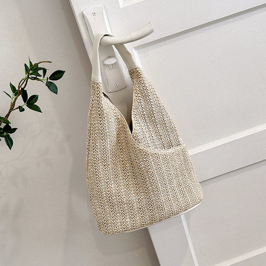 Bolso tejido de paja para verano de gran capacidad para mujer