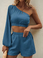 Conjunto de Top y Pantalones Cortos Asimétrico para Mujer