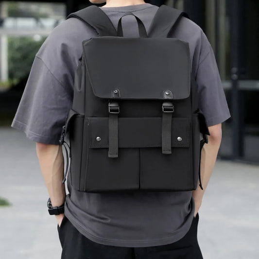 Faux Leather Backpack with Multiple Pockets – Urban Style and Functionality