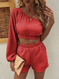 Conjunto de Top y Pantalones Cortos Asimétrico para Mujer