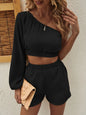 Conjunto de Top y Pantalones Cortos Asimétrico para Mujer