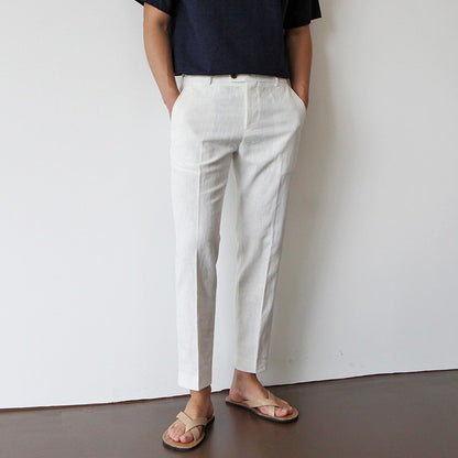 Pantalon décontracté en coton et lin pour homme — Confort et style respirants