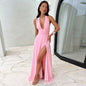 Elegante vestido de cuello halter